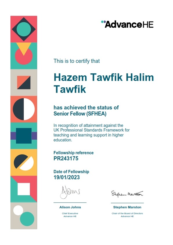 SFHEA Certificate