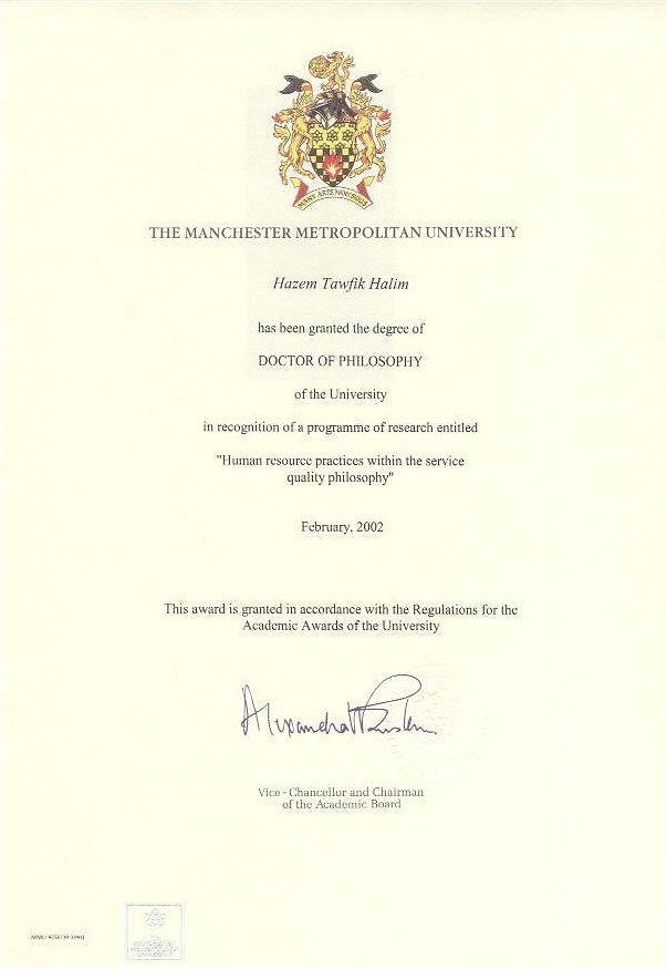 PhD Certificate