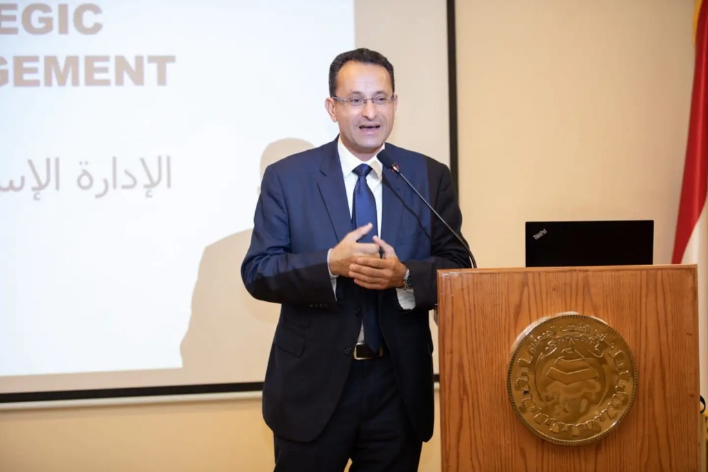 Prof. Hazem Halim Speaking from Podium
